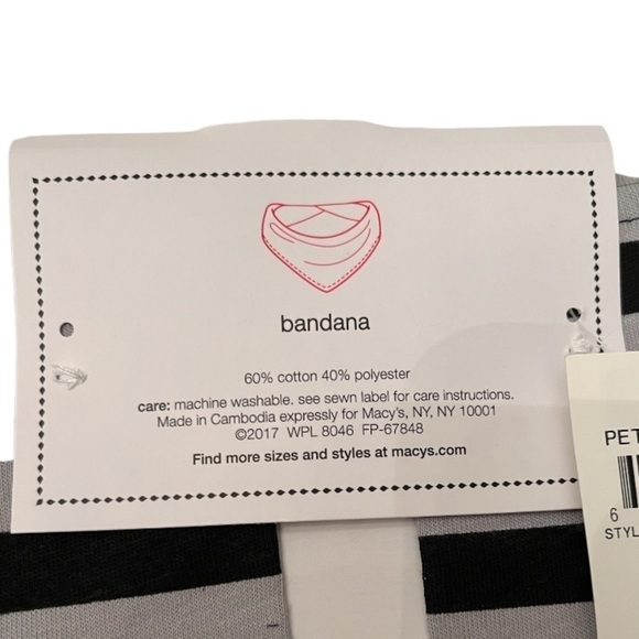 Macy’s Grey & Black Striped Halloween Boo Crew Pet Bandana L/XL - Picture 3 of 4
